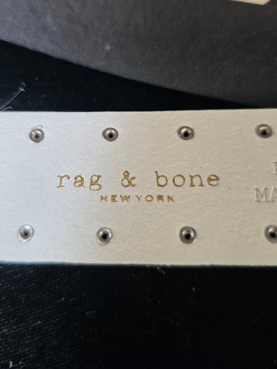NWT Rag & Bone White Leather Studded Boyfriend Belt S main image 5